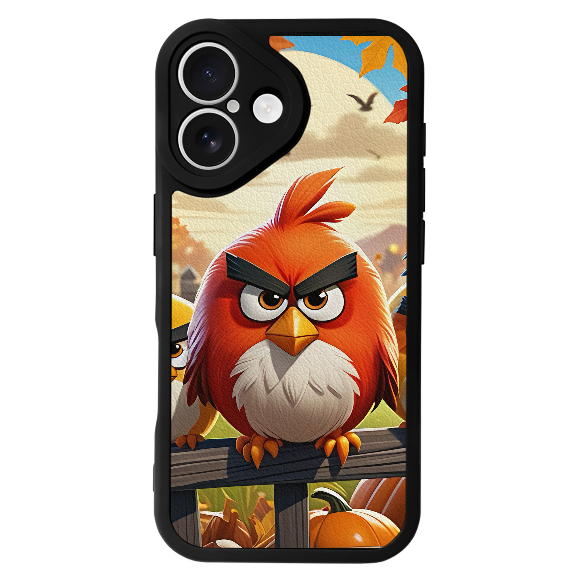 （画像用） Angry Birds アングリーバード 【iPhone 16シリーズ対応】シリコンスマホケース（レザー調） 材質：シリコン